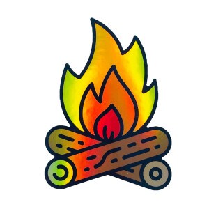 Holographic Campfire Sticker